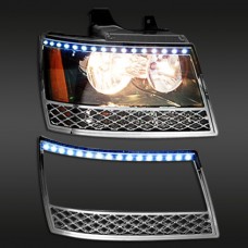 Suburban/Tahoe/Avalanche 2007-2014 Chrome Head Light Bezel With LED